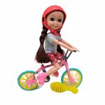عروسک بچه باربی مفصلی با دوچرخه
