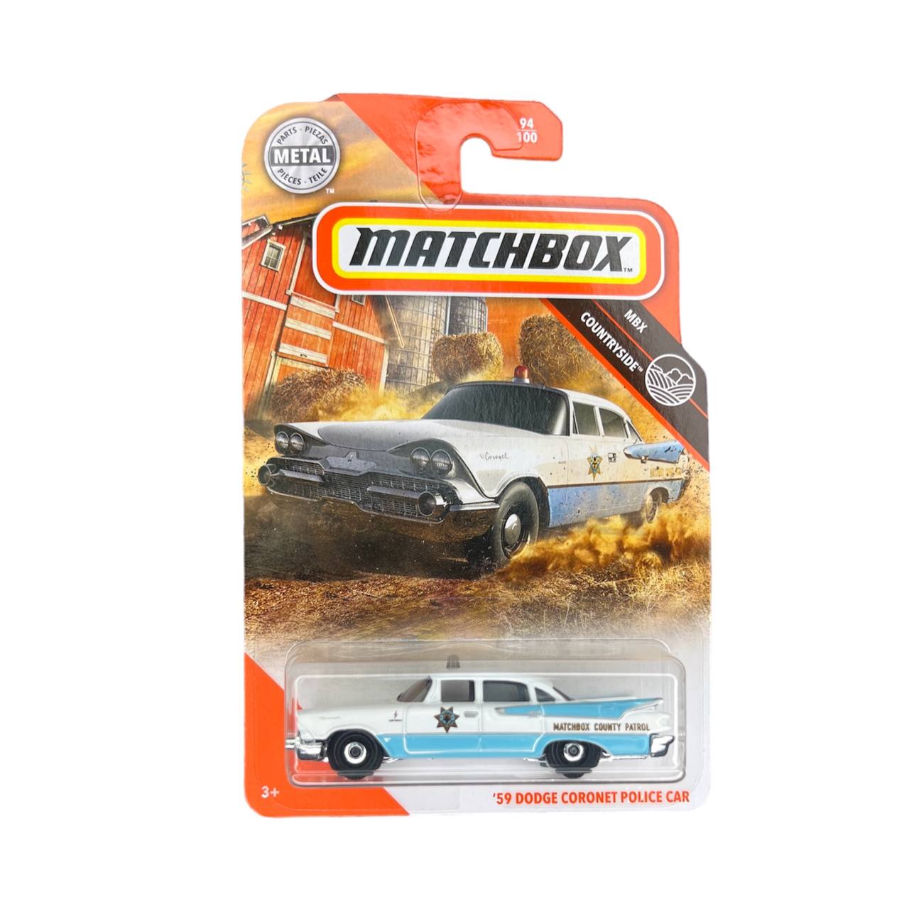 Matchbox '59 Dodge Coronet Polizeiauto – Rot, Store Exclusive 1/4 – Maßstab 1:64 – Druckguss-Modell