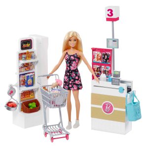 عروسک باربی با سوپرمارکت Mattel