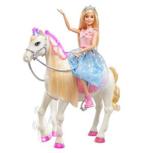 عروسک باربی به همراه اسب موزیکال